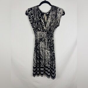 CristinaLove  Black and White Patterned Dress